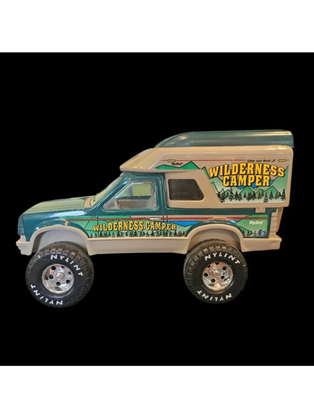VTG 2 Nylint Ford 4 X 4 Toy Trucks Wilderness Camper With Boat Green 90s